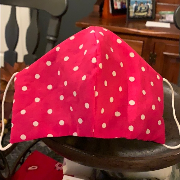 Accessories - Pink and white polka dot mask
